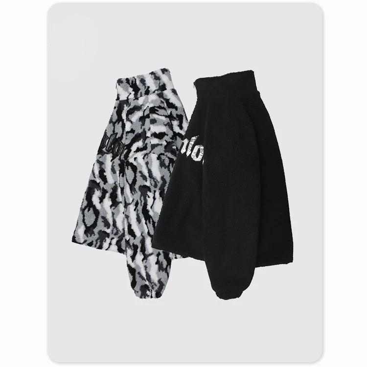 Winter thickened American camouflage embroidered plush lambswool jacket cotton jacket