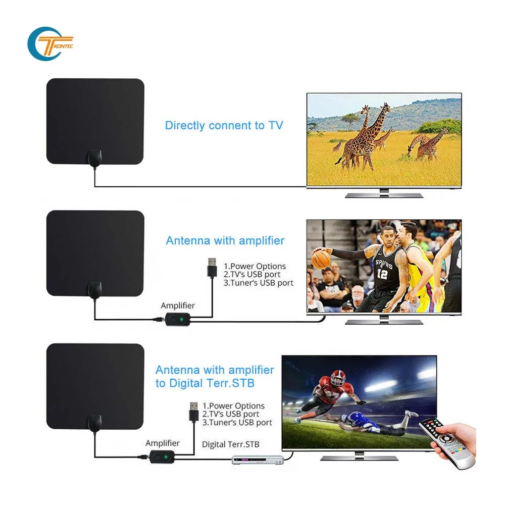  Популярная цифровая ТВ антенна 80 миль усилитель сигнала дальности HDTV для помещений 4K UHF