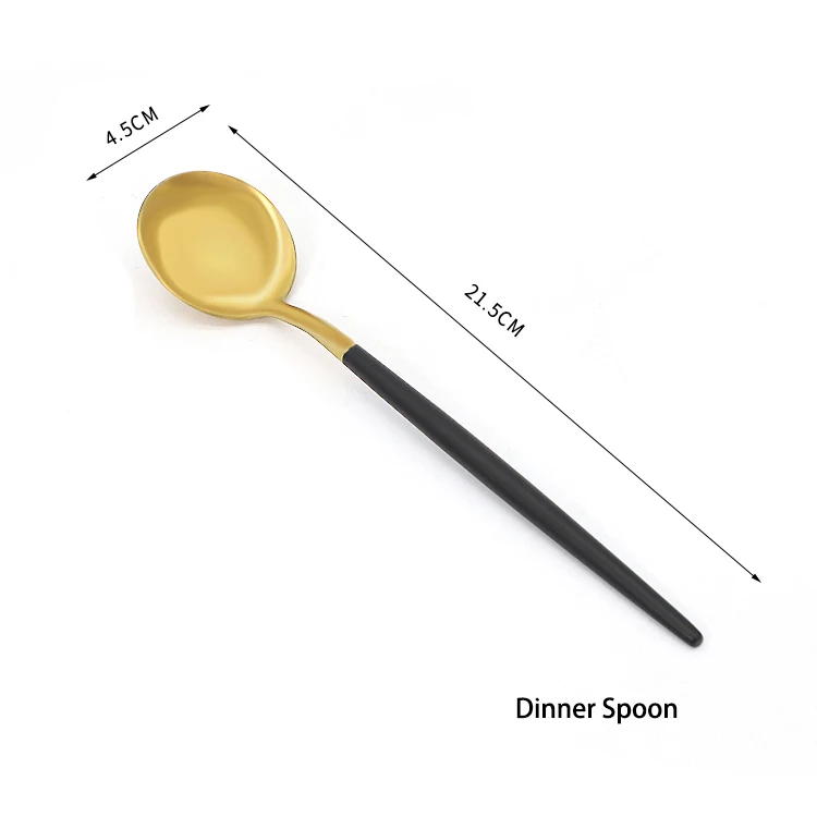 Набор столовых приборов из нержавеющей стали с черным покрытием титана набор черной ручкой и золотым ртом черного