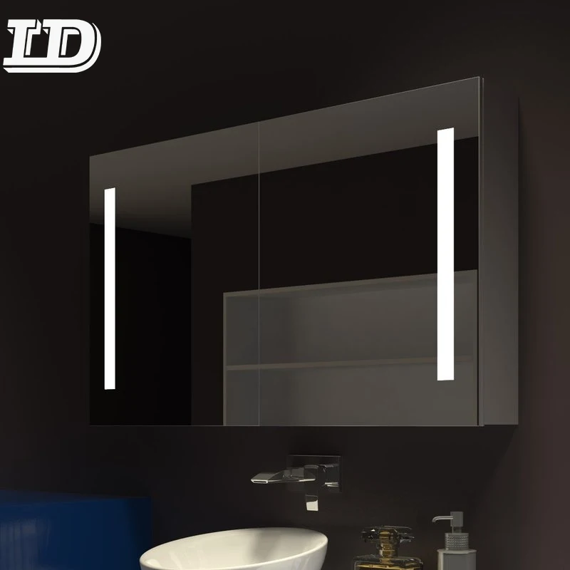 Side Storage Shelf Floating Vanity Wall Mounted Mirrored Bathroom Cabinet