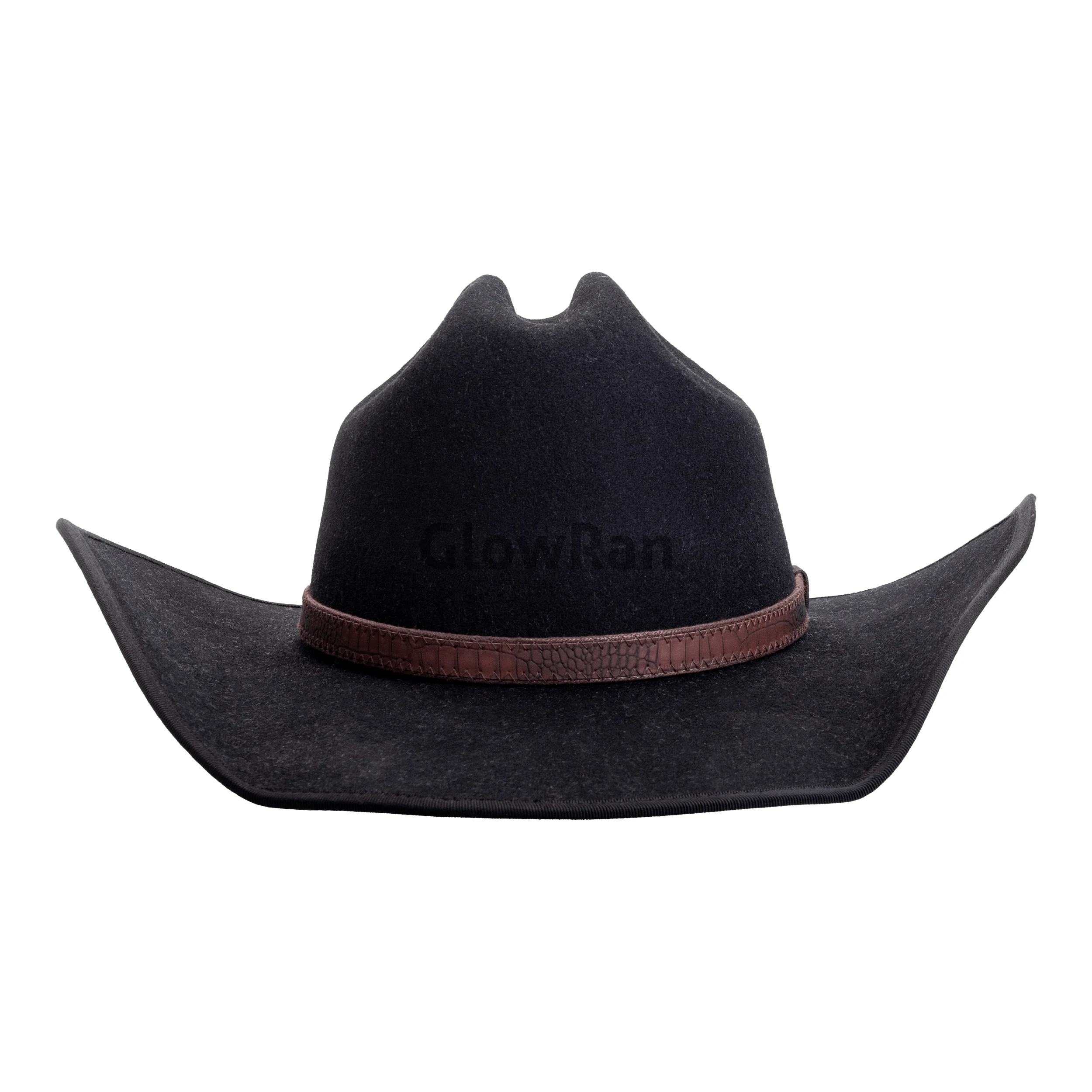 GlowRan 100 Wool Felt Western Black Cowboy Hats For Men Adult Ready To Ship