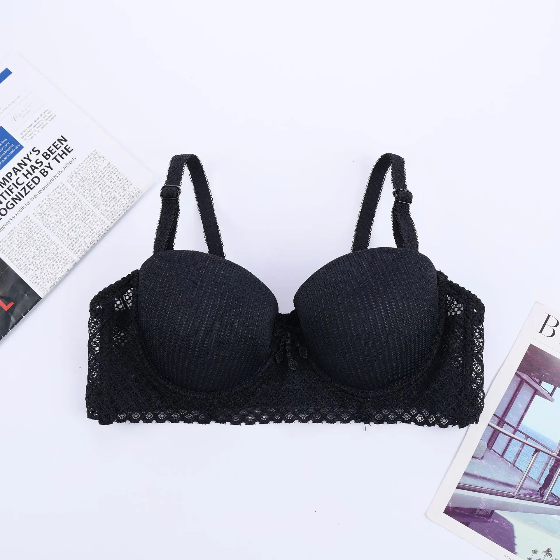 China Manufacturing Women Cheap Soft Lace Eco-friendly Polyester Underwear Plus Big Size Bra