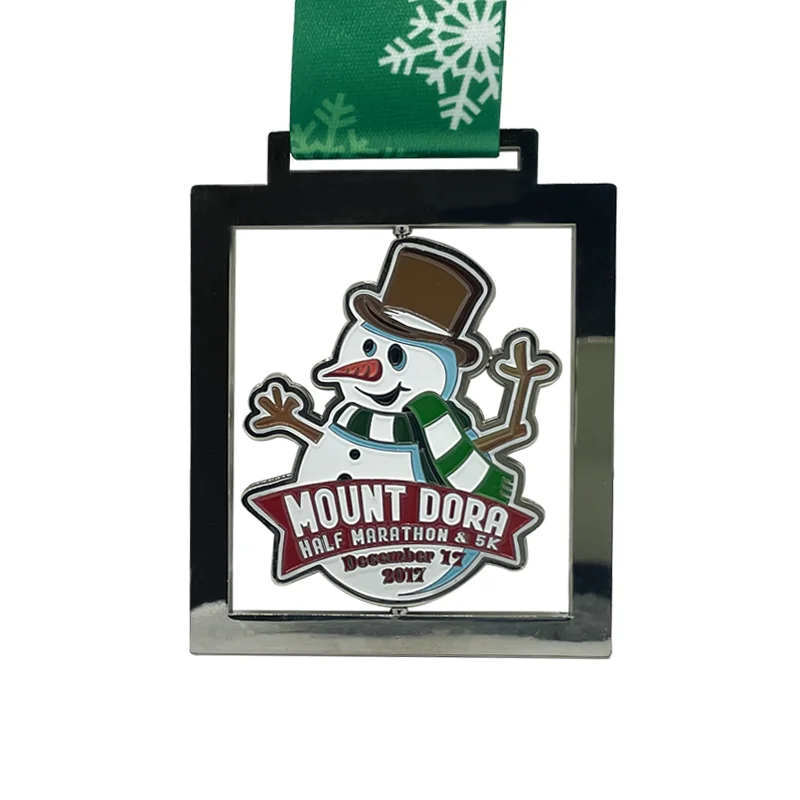 Custom Race Medal Cartoon Cute Pattern Christmas Snowman Medal
