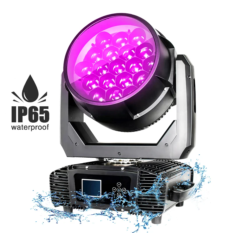 Outdoor Moving Head Wash 19*40w IP65 RGBW Waterproof Led Zoom Wash Moving Head Stage Dj Light