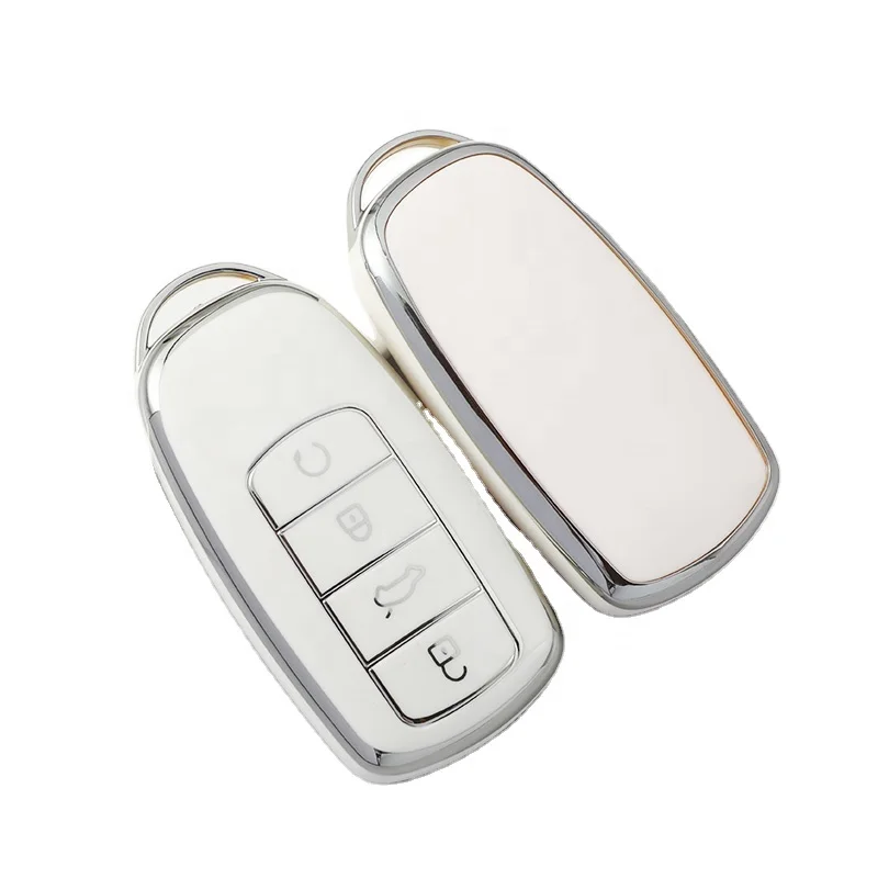 Silver Edge TPU Soft Full Protection Key Case accessories For Chery Tiggo 7 Pro 8 Plus Arrizo 5 class car key fob case cover