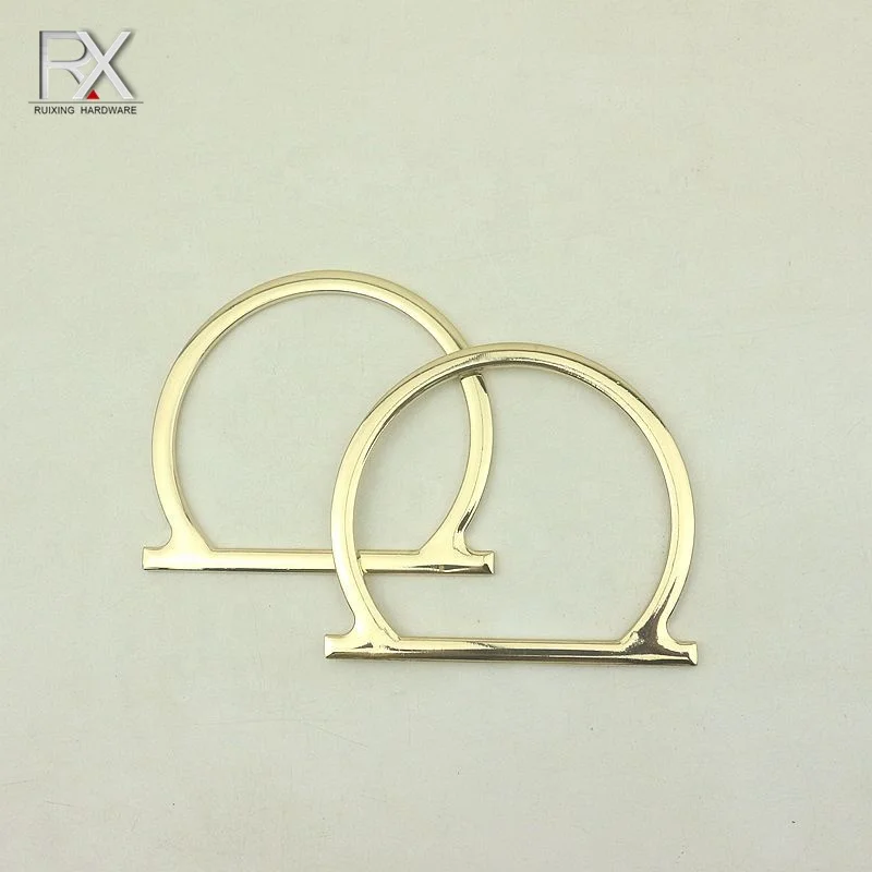 Custom Bag Accessories Semicircle Handle bag parts metal zinc alloy handle d ring handle for woman bag