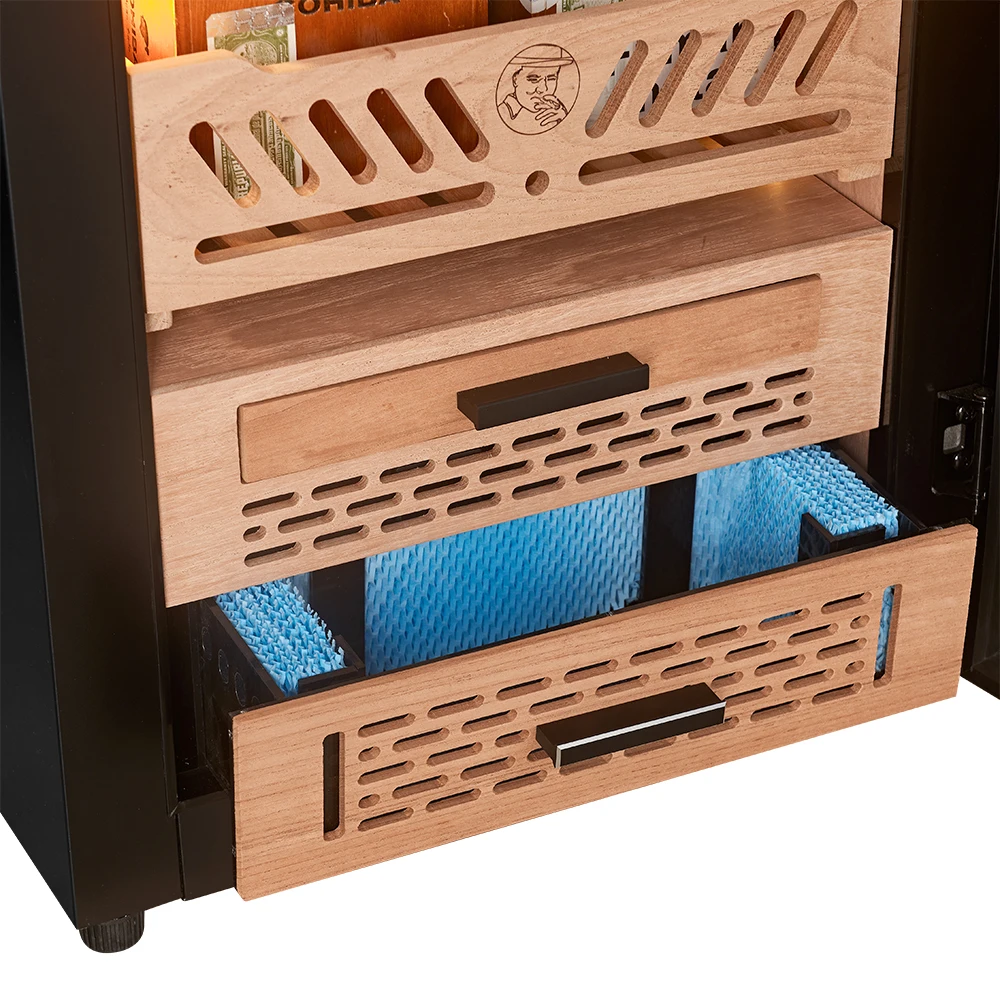 Yohtron rose golden constant humidity and temperature cigar humidor with humidifier