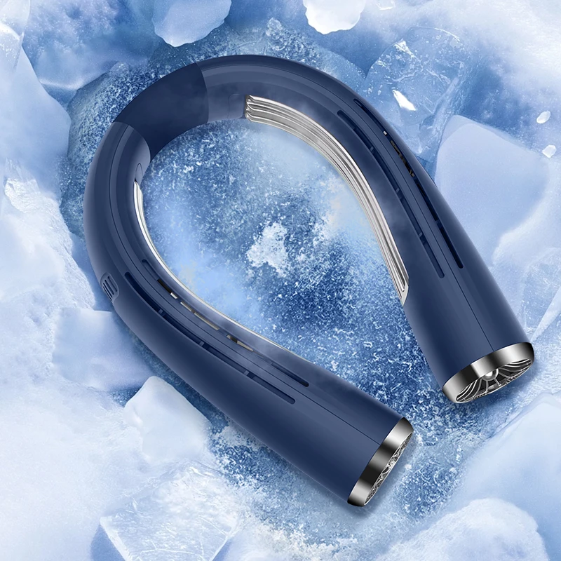 Neck Air Conditioner Cooling Fan Type C Rechargeable Neck Fan 2 in 1 Portable AC 6000 mAh Battery Hanging  Neck Fan