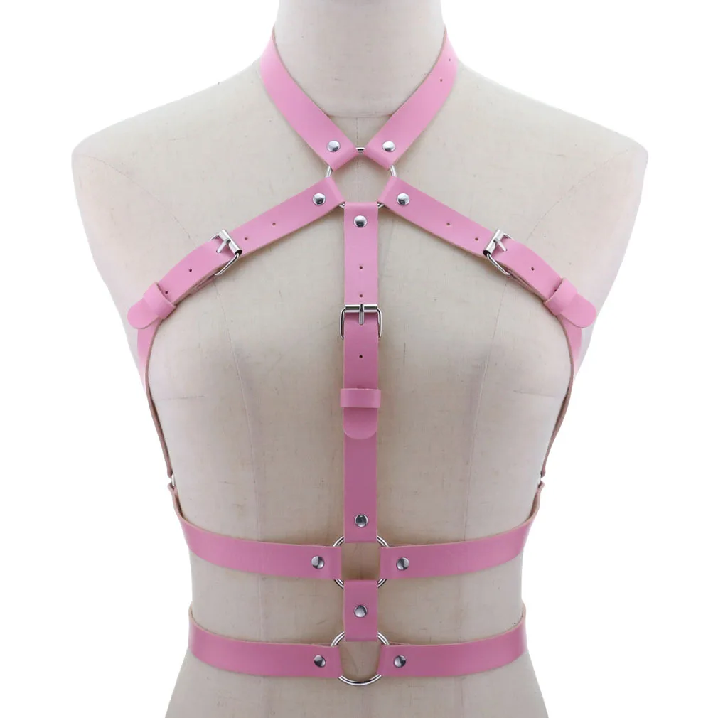 Women Leather Body Harness Chest Belt Waist Strap Sexy Body Jewelry Nightclub Rave Festival Accessories