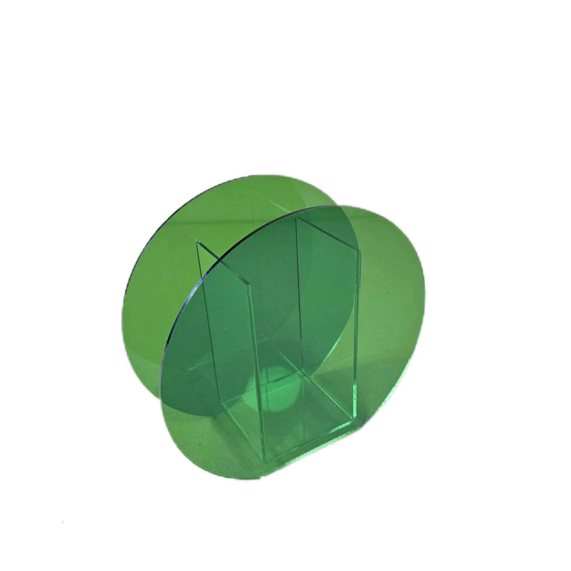 JIHONG CUSTOM Home Decoration Tabletop Green Acrylic Geometry Flower Vase For Wedding Party