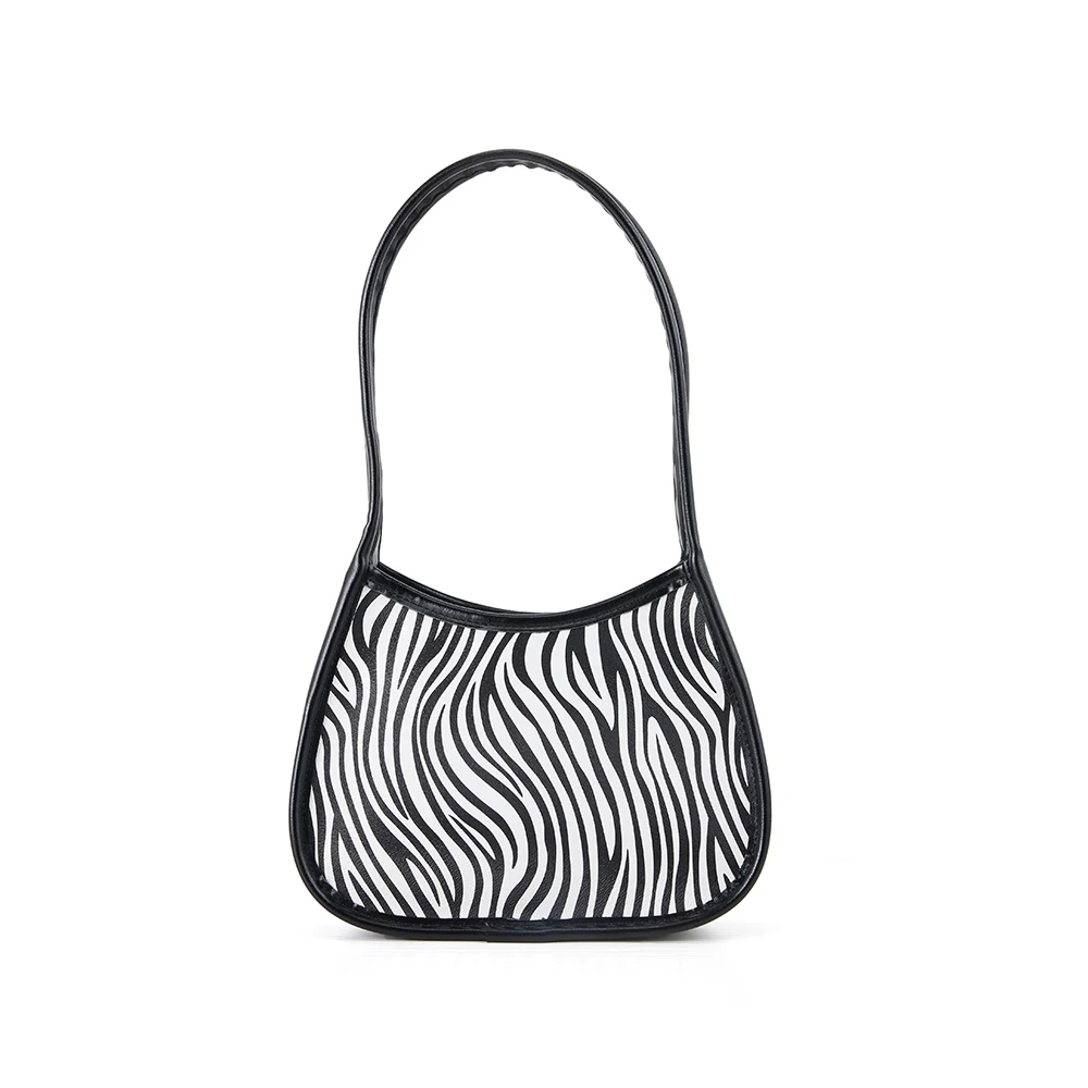 In Stock Fashion Design Zebra  Pattern Women Underarm Handbags PU Leather Girls Shoulder Messenger Bags Women Armpit Bag