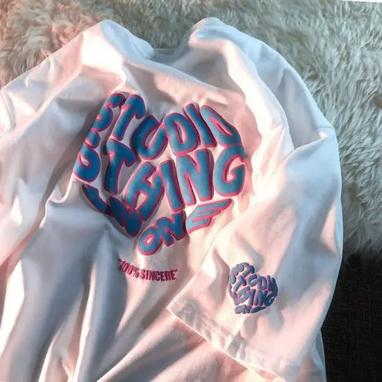 100% Cotton Plain Oversized Tshirt Heavy Weight t-shirt Custom Foam 3d Screen Logo Men Puff Print T Shirt for men