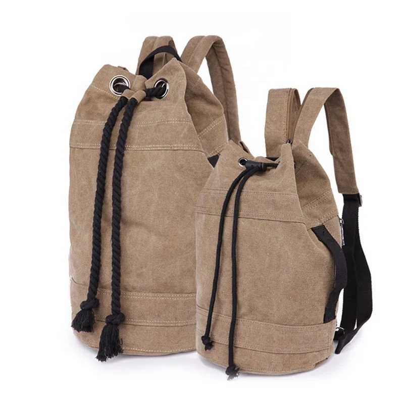Small Canvas Draw String Sports Bag Backpack Gym Bag For Women Men
