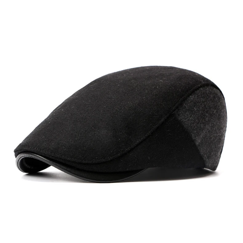2019 Autumn Winter Warm Flat Caps For Men Hat Unisex Korean British Style Colorblock Woolen French Beret Cap Women Hats Berets