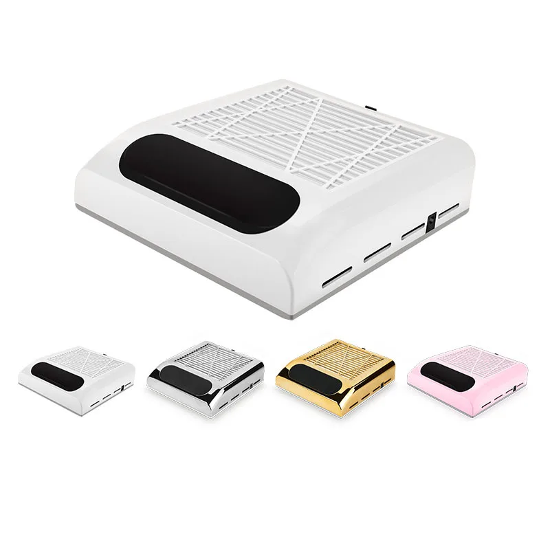 Nail Art Desk 80W white powder silver gold filter replaceable dust collection vacuum cleaner