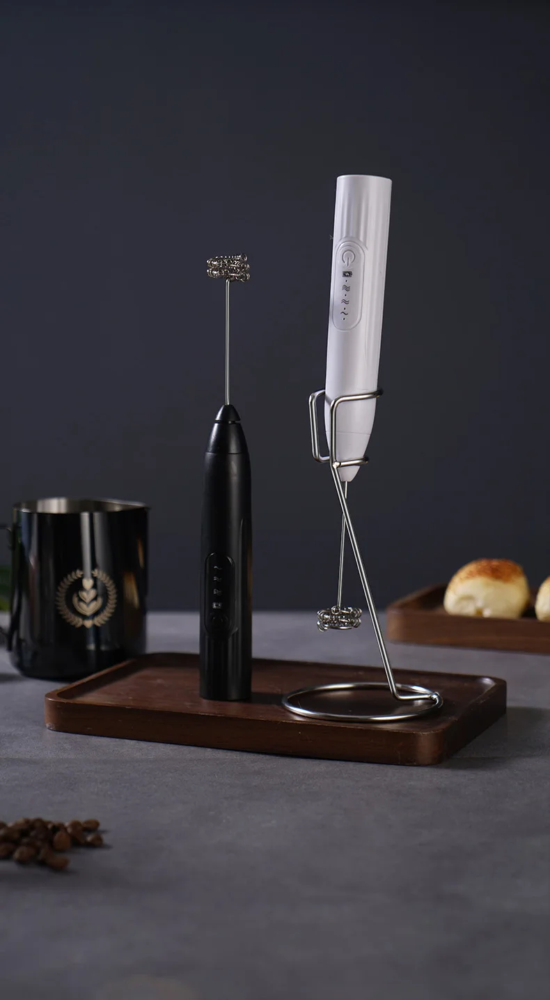 3 Speed Rechargeable Electric  Milk Frother USB Foam Maker With 2 Mixers