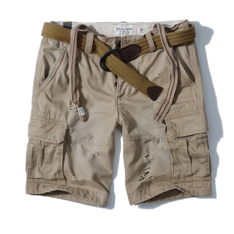 wholesale custom 6 pockets high quality loose fit cargo shorts cotton baggy shorts