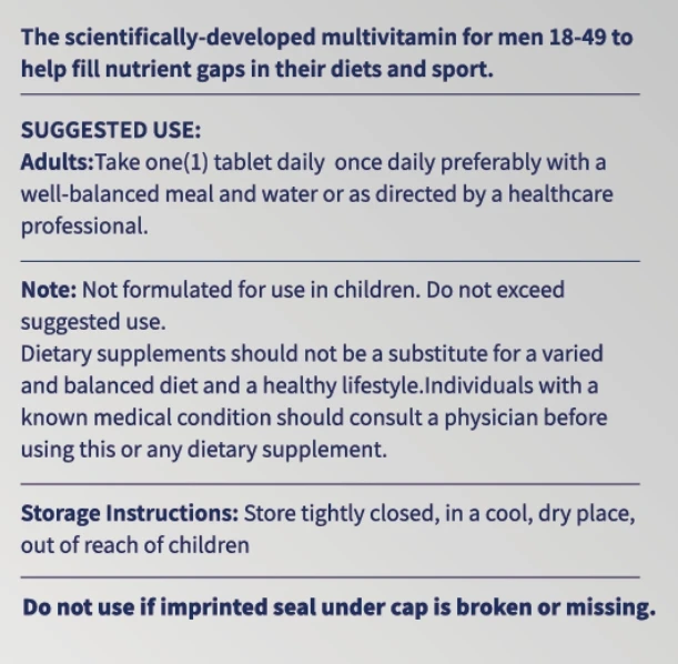 OEM ODM Private label opti men multivitamin tablet