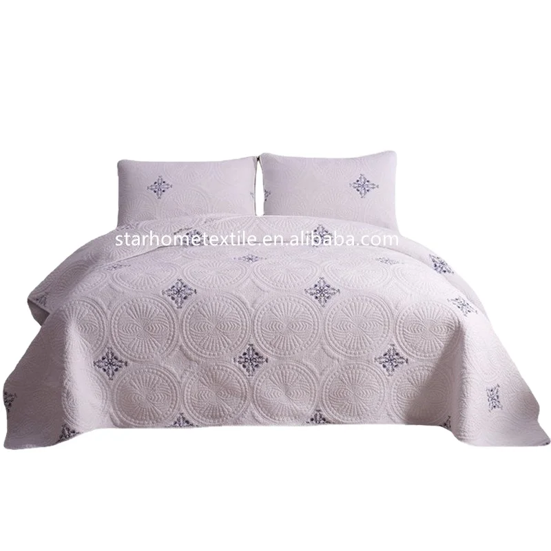 Bedspread China Supplier High Quality Quilted Bedspread Luxury Designed Embroidered Bedspread
