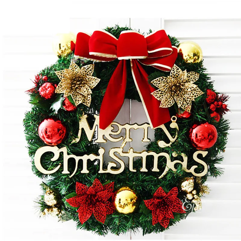 2021 Hot Sale Christmas Decoration Wreath Shopping Mall Hotel Family Holiday Decoration 30CM Wreath Ornaments