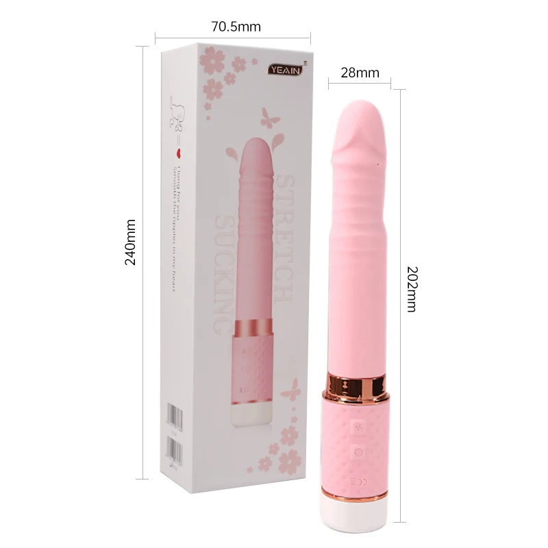 Wholesale Adult Products Heating Double Sided 10 Frequency Mode Sucking Telescopic Mini Vibrator For Women