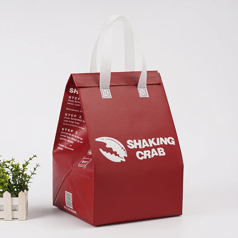 Wholesale Laminated Insulated Food Bag Aluminum Foil Milk Tea Coffee Takeaway Bag Non Woven Ice Cream Cooler Bag