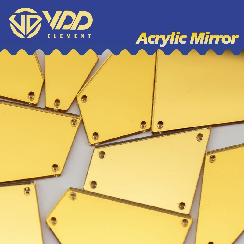 VDD 30/60/200 шт. золотистые акриловые зеркальные Стразы для шитья поделки плоские камни украшения одежды
