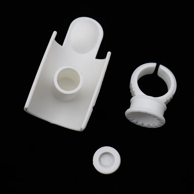 2019 Hot selling Disposable Plastic Glue Rings Holder Eyelash Extension Rings Adhesive Pigment Holders Finger Hand Beauty Tools