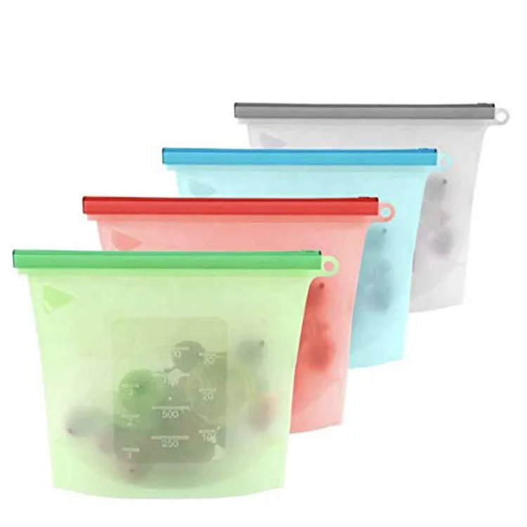  Изготовленный На Заказ Bpa Free герметичного застежкой-молнией Ziplock морозильник свежие многоразовые герметичное уплотнение Pour молния кухонных силиконовых формочек мешок для хранения продуктов