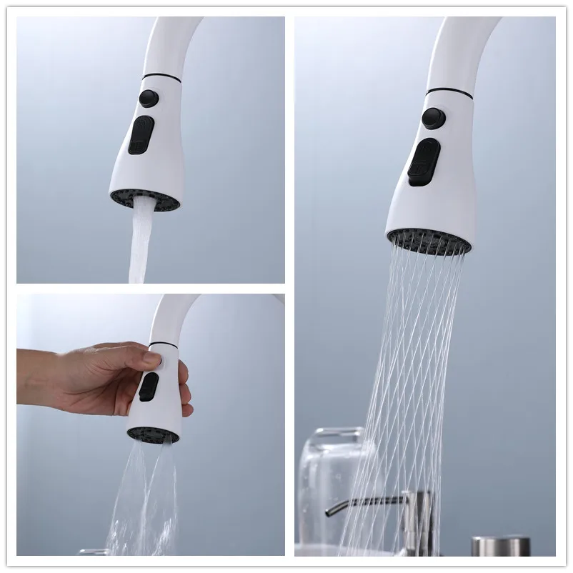 Multifunction 304 Stainless Steel waterfall rainfall faucet kitchen LED Digital Display faucet Flying Waterfall Kitchen Sink set