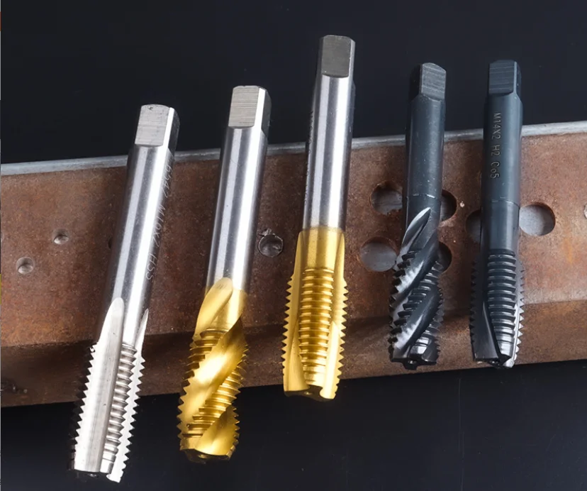Industrial HSS spiral compound tap chamfering tapping bit for hexagonal shank drilling and chamfering trimachine