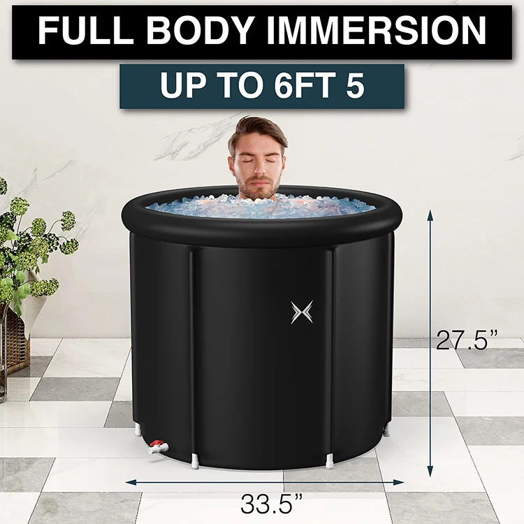 Inflatable person pvc folding adult hot cold water cooler cold plunge tub