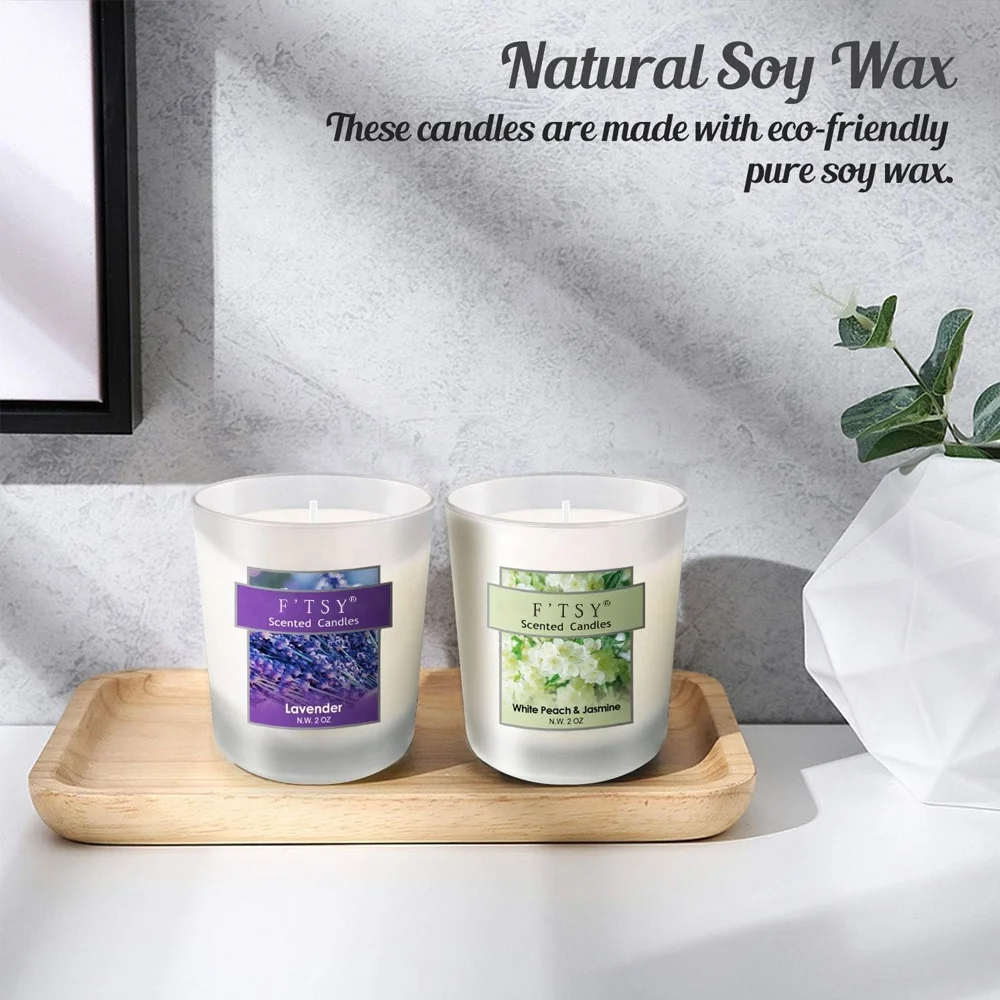 Long Burning Time Natural Soy Candles & Plant Fragrance Different Scents Candles Set