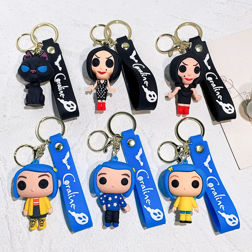 6 цветов высокое качество Ужасный фильм Коралин секретная дверь ПВХ мини-фигурка резиновый брелок