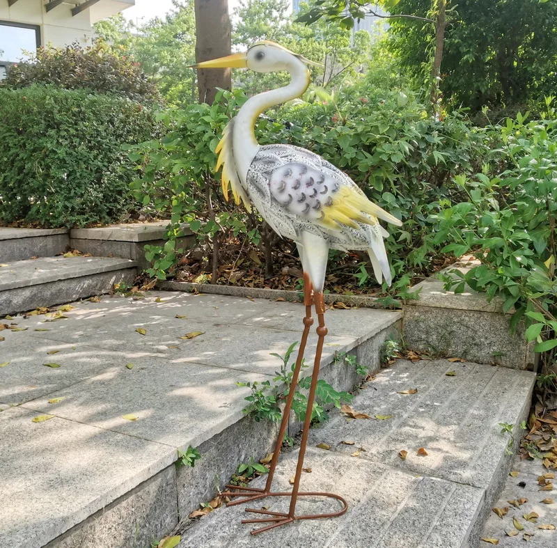 Для декоративного освещения заднего двора металлическая скульптура heron декоративное освещение на солнечной