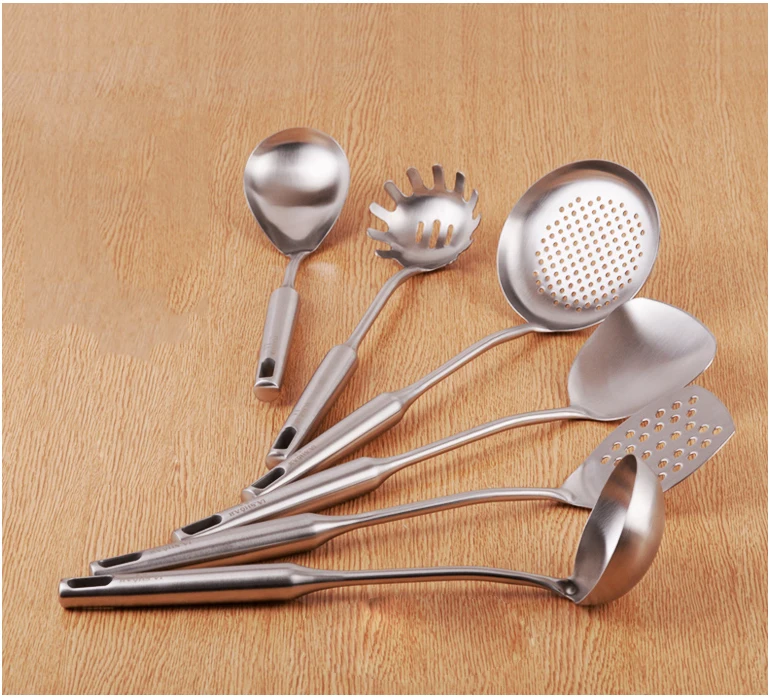 Stainless steel kitchen spatula shovel spoon rice spoon set spoon spatula 6 piece cookware set hot kitchen gadgets