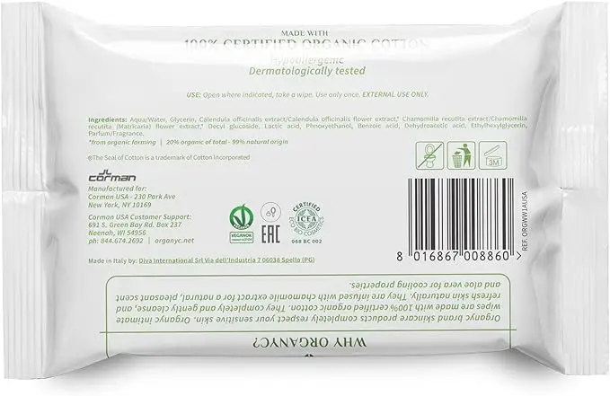 Organic Cotton Intimate Wet Wipes Personal Care Wipes Feminine Hygiene Wet Tissue