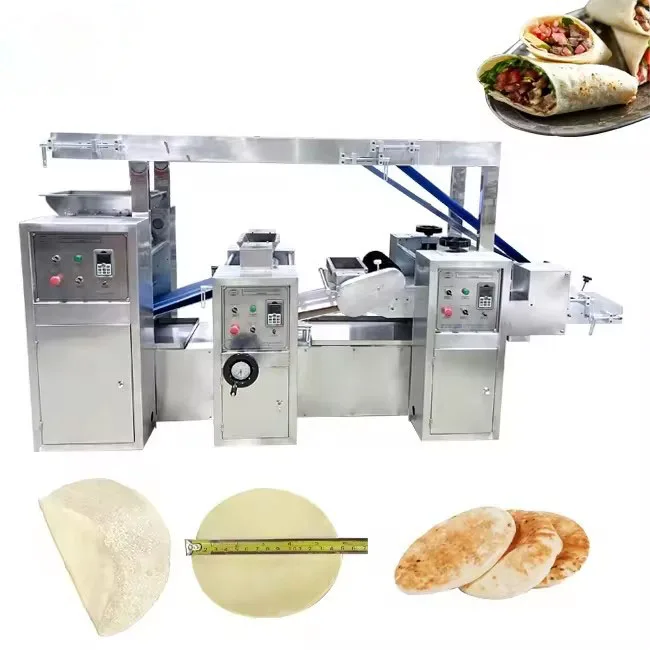 Automatic Arabic Pita Naan Roti Tortilla Chapati Lavash Pizza Base Making Machine