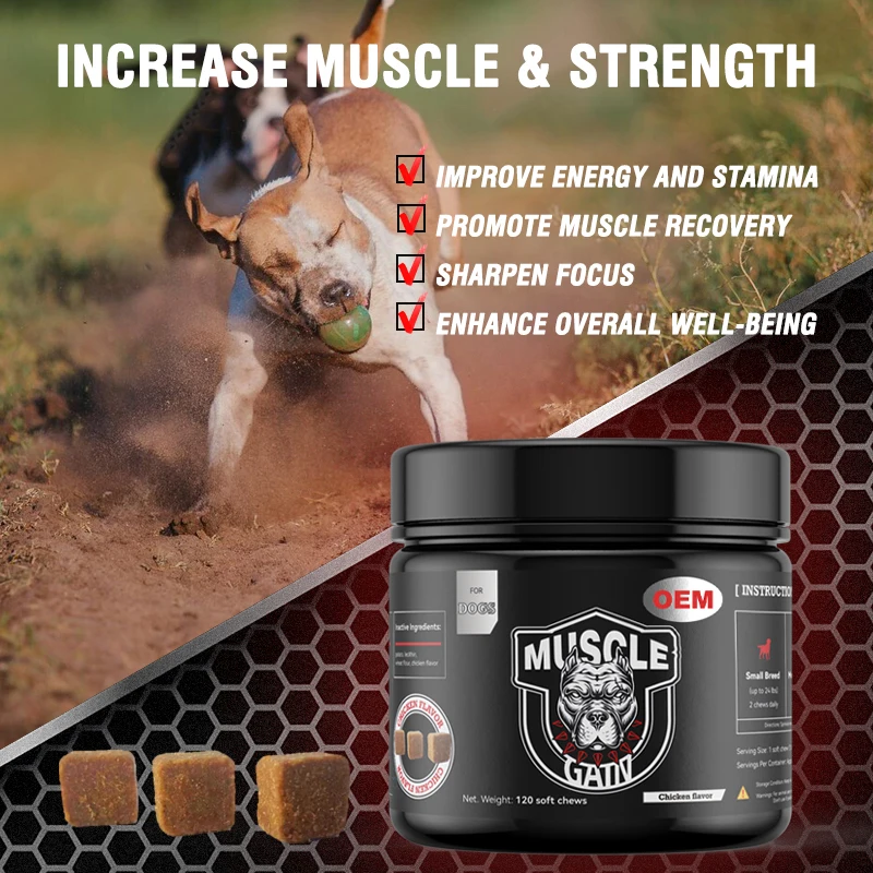 OEM ODM High Protein&Fat Chews for Dogs Muscle Builder Weight Gainer Supplement
