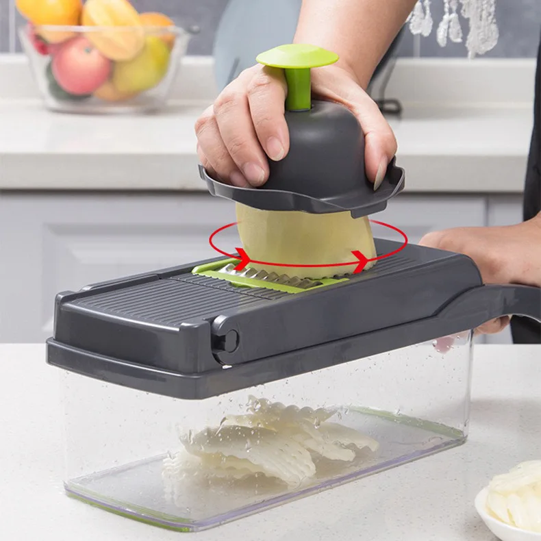 Multifunctional Vegetable Cutter Fruit Potato Chopper Carrot Grater Slicer Shredders with Slicer Basket