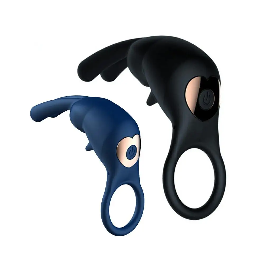 10 Frequency Vibration Rubber Dildo Plug Glans Delay Ejaculation Enlargement Ring Vibrating Penis Cock Rings for Men