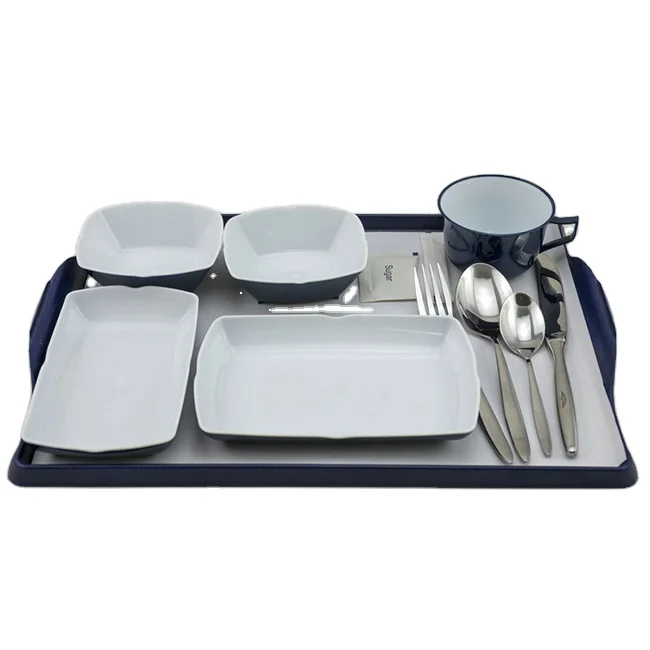 Airline Plastic Plate Salad Bow Cup ABS Tableware Set