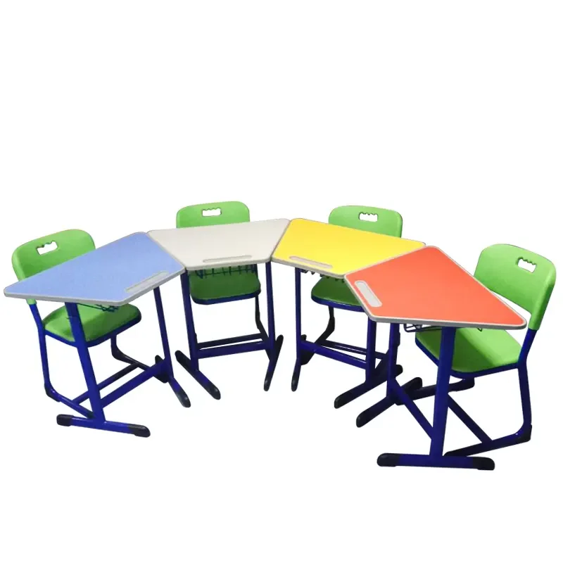 beautiful and simple  school furniture for students classroom furniture trapezium desks and chairs