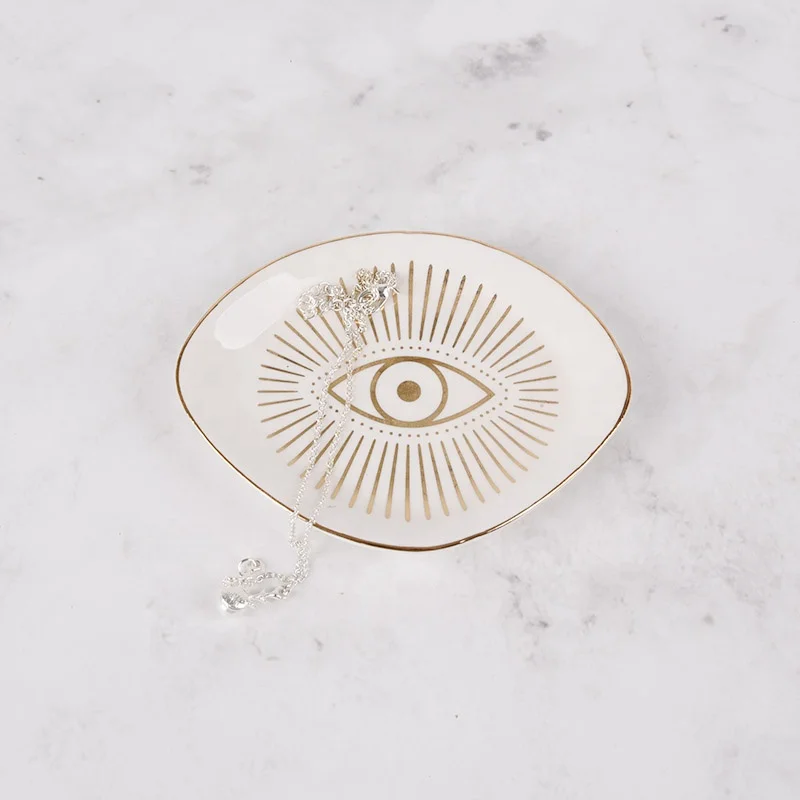 Eye-catching Ceramic Ring Holder & Trinket Dish - For Jewelry, Keys, and More