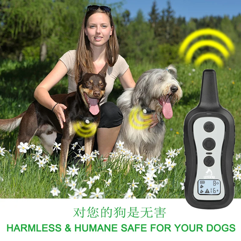Smart Dog Training Collar 3 Safe Training Modes Rechargeable Waterproof Electric Dog Shock Collar