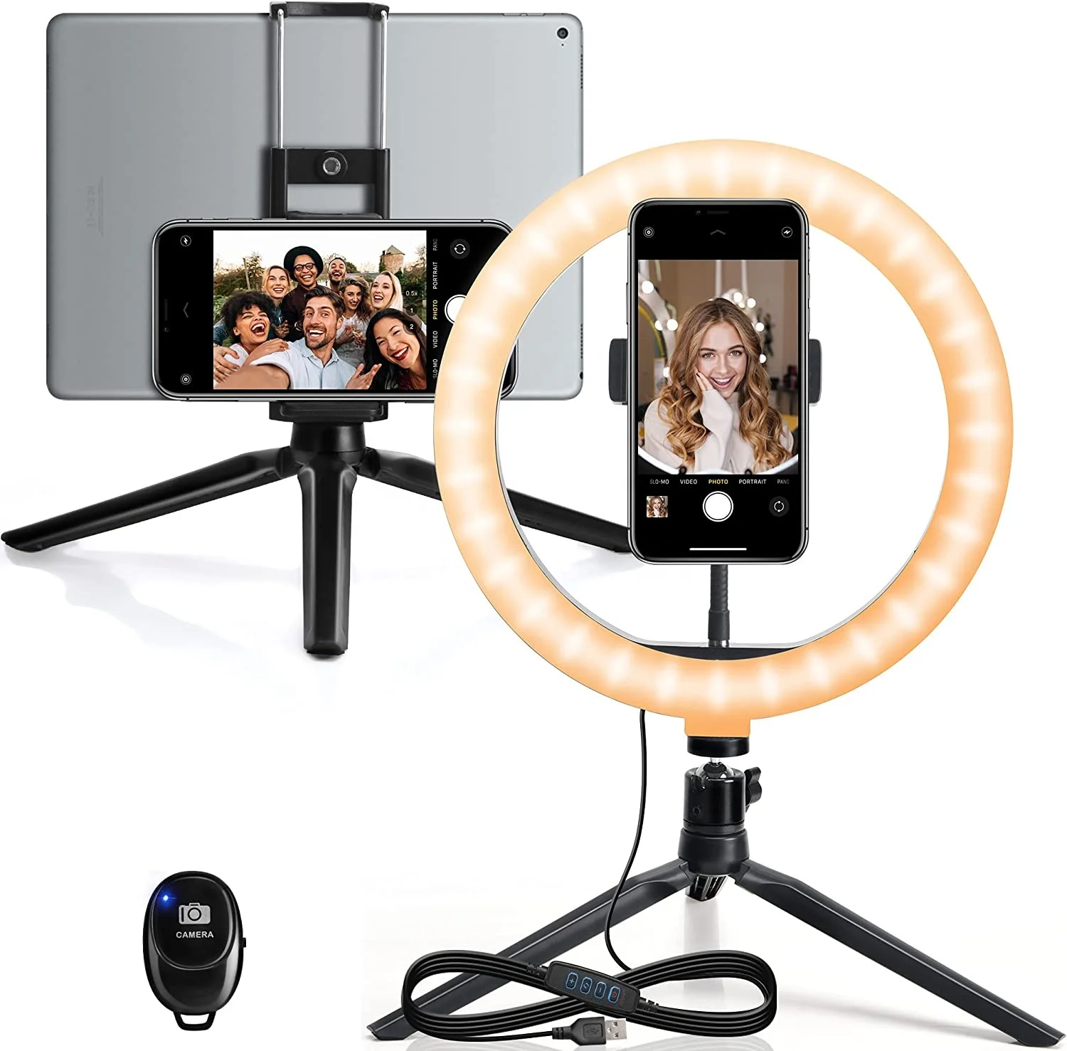 JACKYLED professional 10 inch makeup led video studio selfie tripods ring photographic lighting