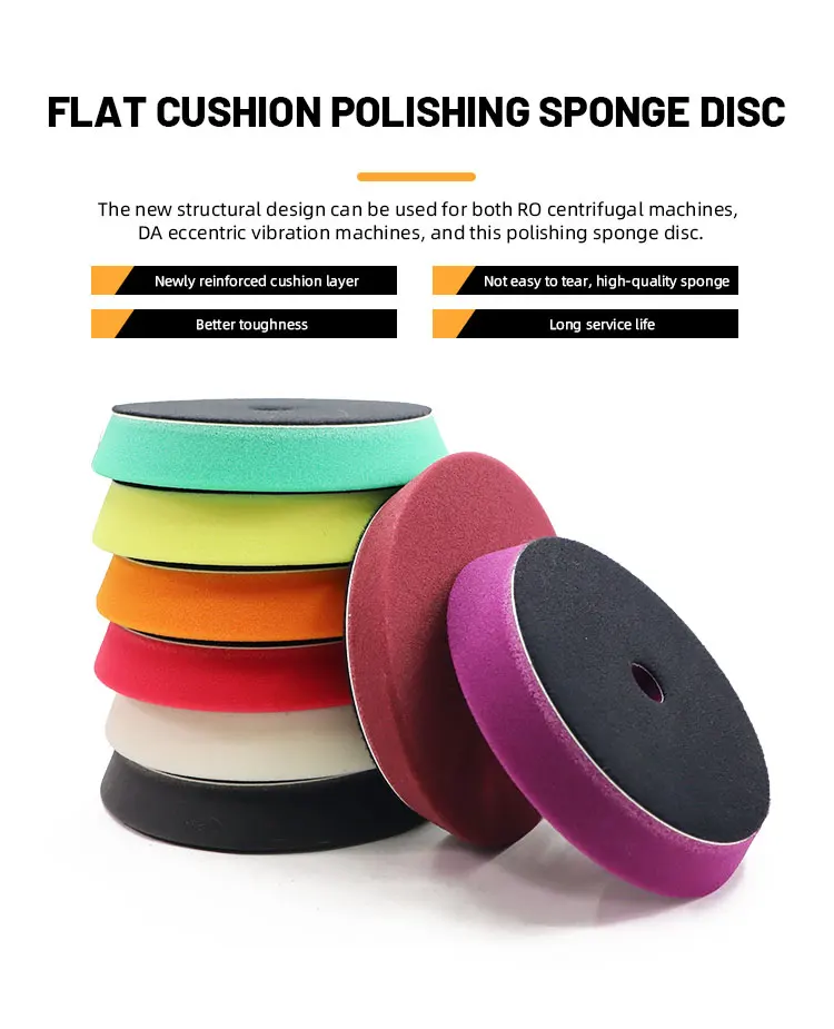 Factory Price Dual Action Polisher 6inch 150mm Flat Surface Bevel Edge Auto Detailing Car Polishing Pads Vel cro Car Polishing