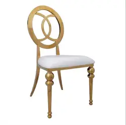 Luxury rose golden color wedding chair wedding golden stainless steel chair with back pattern