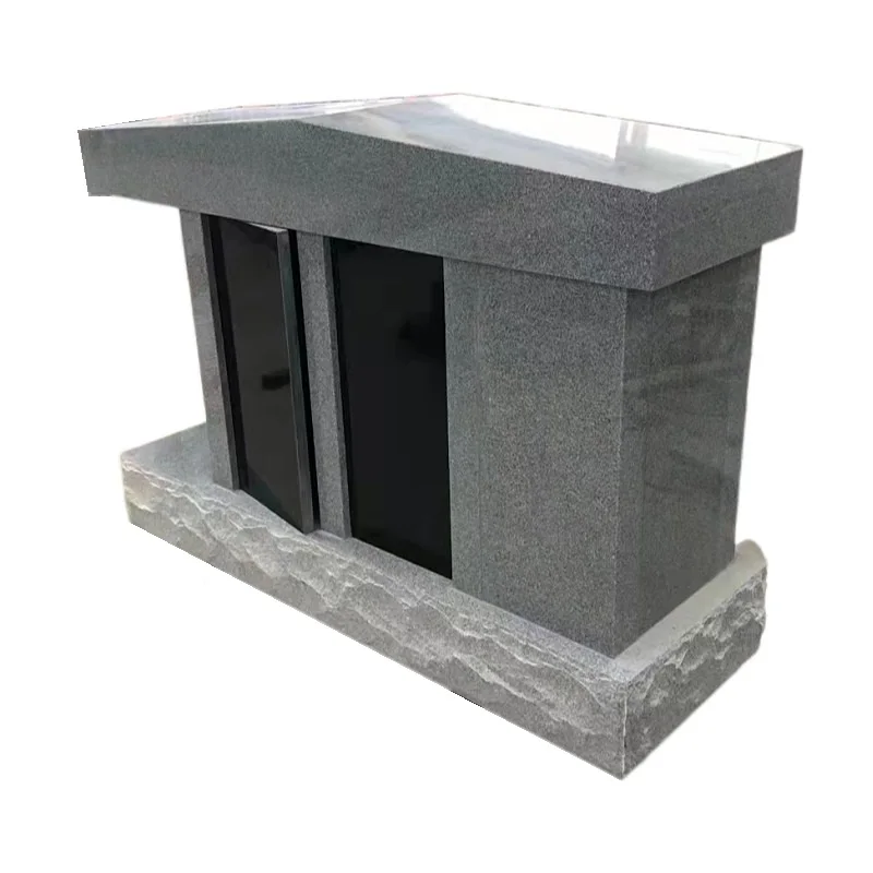 Cheap Customized Design Cemetery Cremation Granite Mausoleum Two Niche Columbarium