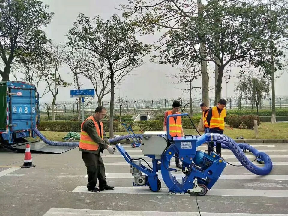 CE ISO9001 approved road moving marker line cleaning shot blasting equipment